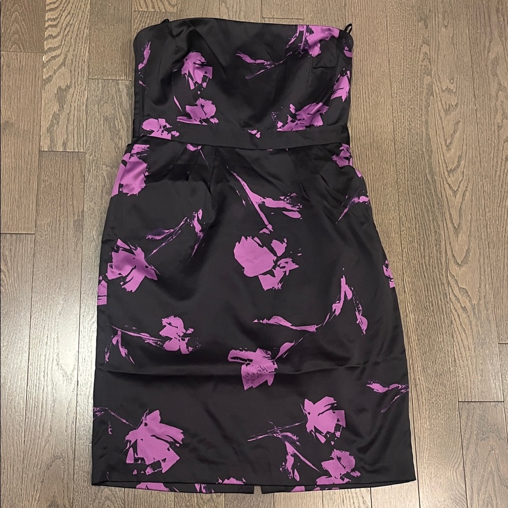 Banana Republic Strapless Black and Purple Dress